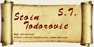 Stoin Todorović vizit kartica